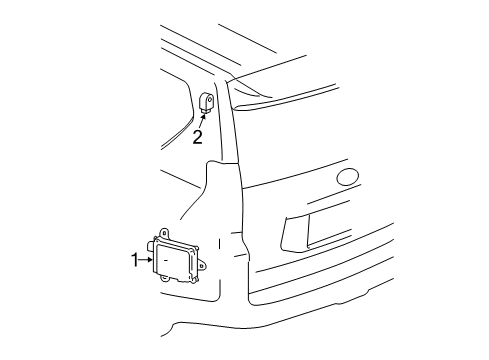 2021 Lexus GX460 Electrical Components Sensor, Blind Spot M Diagram for 88162-60091