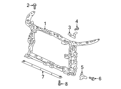 2018 Honda Accord Radiator Support Plate, Bulkhead Frame (Upper) Diagram for 74171-TVA-A00