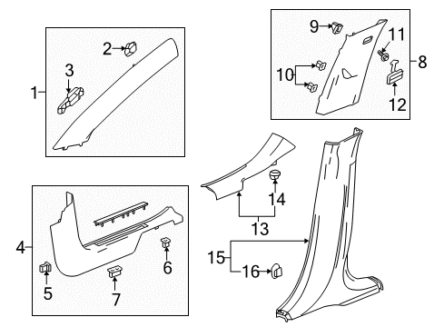 2022 Chevrolet Equinox Interior Trim - Pillars Weatherstrip Pillar Trim Diagram for 84230080