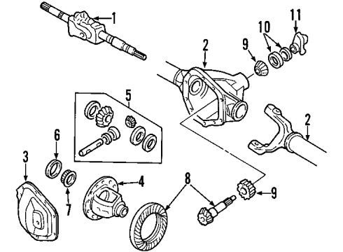 2005 Ford Excursion Front Axle, Differential, Drive Axles, Propeller Shaft Differential Case Diagram for F81Z-3204-AA