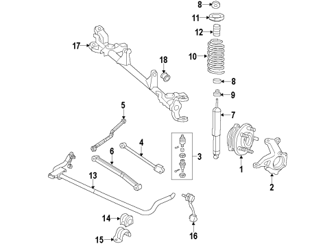 2009 Jeep Wrangler Front Suspension Components, Lower Control Arm, Upper Control Arm, Stabilizer Bar RETAINER-STABILIZER Bar BUSHING Diagram for 52110141AB