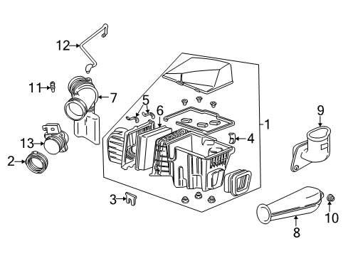 1997 Chevrolet Venture Powertrain Control Snorkel Asm-Air Cleaner Diagram for 25163428