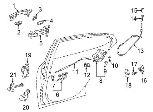 2021 Lexus ES350 Front Door Cushion Door Inside Diagram for 69275-30070