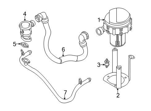 2003 BMW 525i Emission Components Pierburg Secondary Air Injection Pump Check Valve Diagram for 11727540468