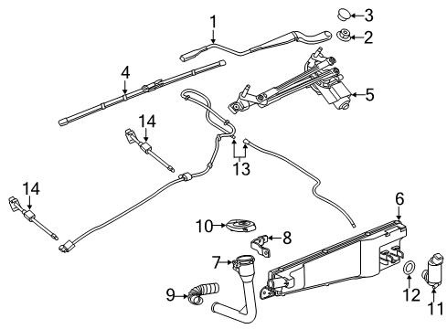 2015 Chevrolet SS Wiper & Washer Components Wiper Blade Diagram for 92219233