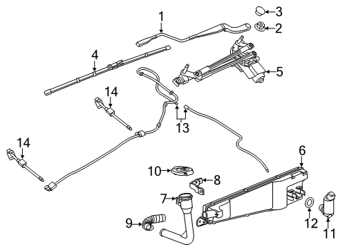 2015 Chevrolet SS Wiper & Washer Components Washer Hose Diagram for 92213807