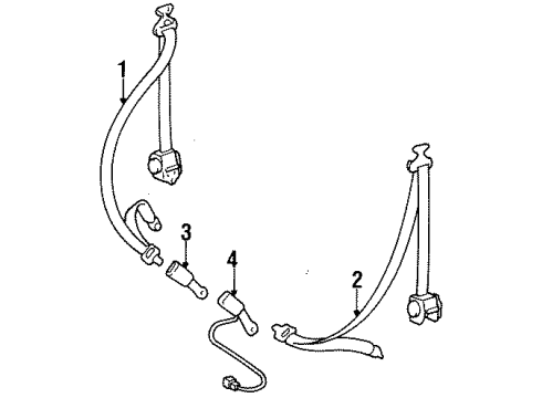 1998 Toyota Tercel Seat Belt Belt & Retractor Diagram for 73210-1G010-B0