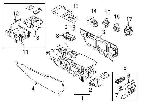 2019 Infiniti QX50 Parking Brake Switch Assy-Ignition Diagram for 25150-5NA0A