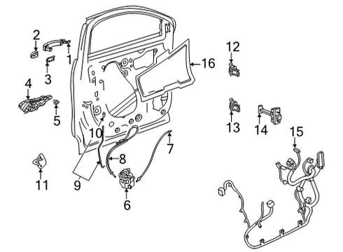 2021 Buick Encore GX Front Door Cable Diagram for 42737655