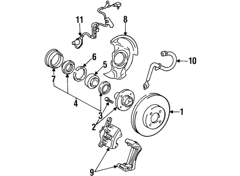 1994 Toyota Corolla Anti-Lock Brakes ACTUATOR Assembly, Brake Diagram for 44510-12070