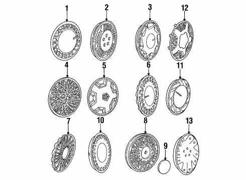 1990 Dodge Spirit Wheel Covers & Trim MEDALLION Acrylic Diagram for 4472310