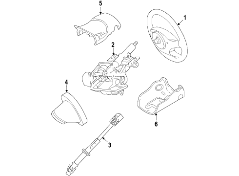 2012 Ford Fiesta Steering Column & Wheel, Steering Gear & Linkage Steering Wheel Diagram for BE8Z-3600-AA