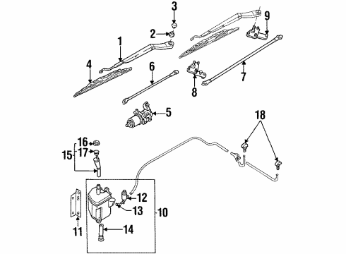 1997 Infiniti I30 Wiper & Washer Components Wiper Blade Driver Refill Diagram for 28895-79905