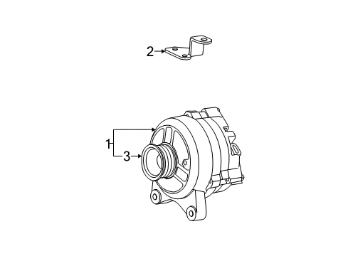 2004 Ford F-150 Heritage Alternator Alternator Mount Bracket Diagram for YL3Z-10153-AA