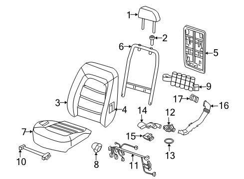 2005 Lincoln Aviator Heated Seats Seat Cushion Pad Diagram for 5C5Z-7862900-BAA