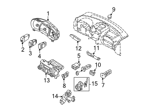 2007 Kia Sedona Heated Seats Heater Control Assembly Diagram for 97250-4D001-VA
