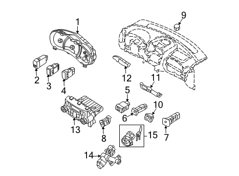 2007 Kia Sedona Heated Seats Cluster Assembly-Instrument Diagram for 940014D320