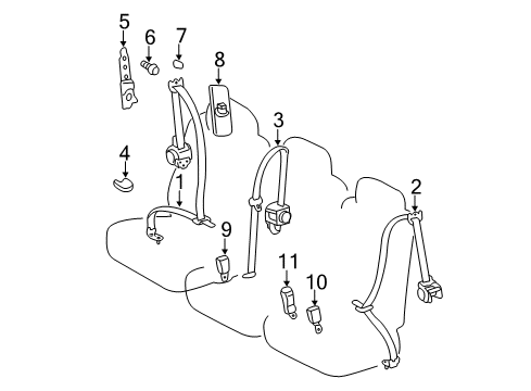 2016 Toyota Sienna Seat Belt Adjuster Diagram for 73200-0C020