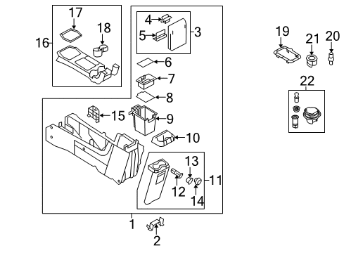 2008 Ford Escape Center Console Rear Cup Holder Diagram for 8L8Z-7813562-AC