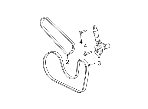 2004 Chrysler Sebring Belts & Pulleys Belt-ALTERNATOR And A/C Compress Diagram for 4892580AA