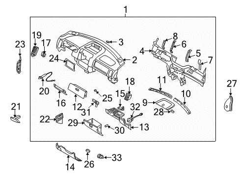 2002 Kia Sedona Keyless Entry Components Guide Assembly-Glove Box Diagram for 8453539000