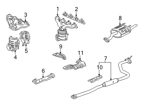 1997 Honda Civic Exhaust Components Plate, Fuel Tank Baffle Diagram for 74651-S04-000