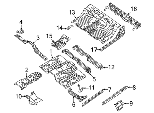 2022 Nissan Frontier Floor FLOOR-FRONT Diagram for 74312-9BU0A