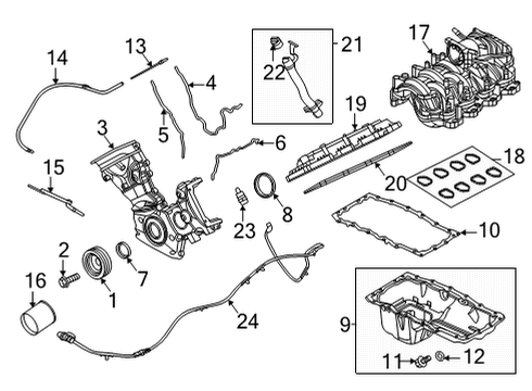 2017 Ford E-350 Super Duty Engine Parts Oil Filler Tube Diagram for HC2Z-6763-B