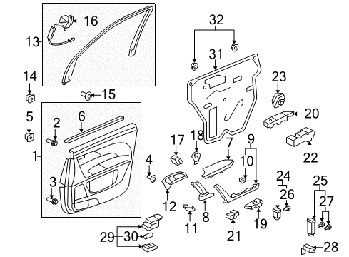 2008 Acura MDX Fuel Door Armrest Assembly, Left Front Door (Gray) (Leather) Diagram for 83553-STX-A12ZB