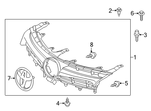 2016 Toyota Camry Grille & Components Emblem Diagram for 75310-47010