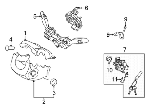 2021 Hyundai Elantra Switches Switch Assembly-Key ILLUM.&Warning Diagram for 81924-L1000