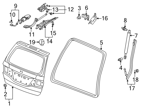 2006 Honda Odyssey Lift Gate Sensor Assy., R. Power Tailgate Diagram for 74934-SHJ-A61