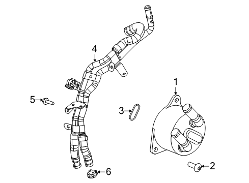 2022 Jeep Compass Trans Oil Cooler Screw-HEXAGON FLANGE Head Diagram for 6509140AA