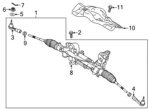 2022 Hyundai Veloster N Steering Gear & Linkage GEAR & LINKAGE ASSY-MDPS Diagram for 57700-K9010