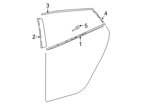 2022 Toyota Prius Prime Exterior Trim - Rear Door Applique Diagram for 75761-47050