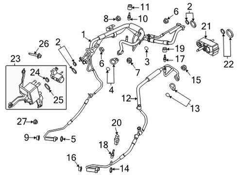 2021 Ford Mustang Mach-E Air Conditioner Evaporator Core Diagram for JX6Z-19860-C