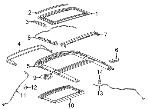 2020 Buick Regal Sportback Sunroof Overhead Console Diagram for 39217632