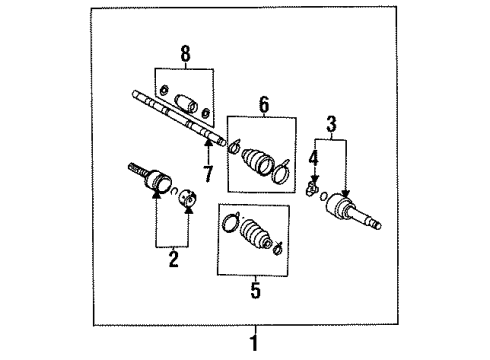 1993 Nissan Sentra Axle Shaft - Front Joint Assy-Outer Diagram for 39211-60Y10