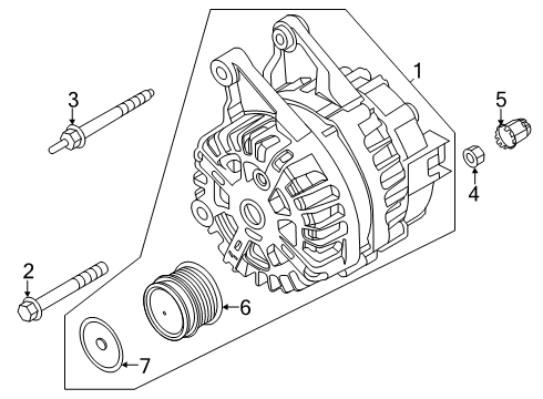 2021 Ford Escape Alternator Alternator Diagram for JX6Z-10346-K