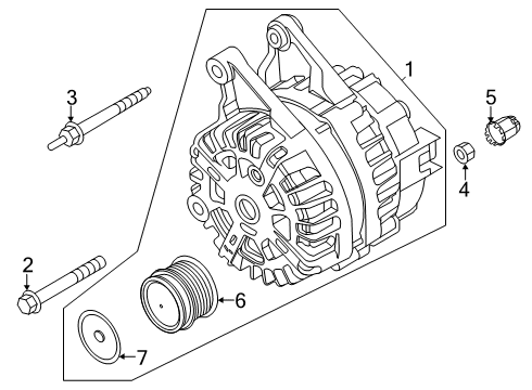 2021 Ford Escape Alternator Alternator Stud Diagram for -W718254-S442