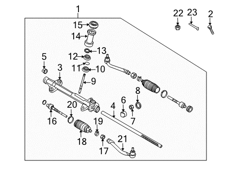 2012 Kia Forte P/S Pump & Hoses, Steering Gear & Linkage Rack-Steering Gear Box Diagram for 56531-2L000