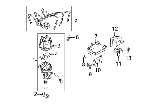 1999 Nissan Quest Fuel Supply Cable Set High Tension Diagram for 22440-2Z025