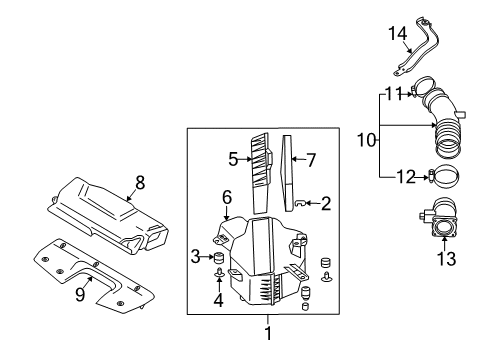 2003 Infiniti M45 Filters Duct Assembly-Air Diagram for 16556-CR905