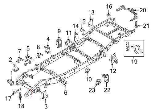 2019 Nissan Titan XD Frame & Components Battery Terminal Assembly Diagram for 24340-7F000