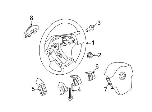 2013 Nissan Armada Steering Column & Wheel, Steering Gear & Linkage Switch Assembly-ASCD Diagram for 25551-9GE2B