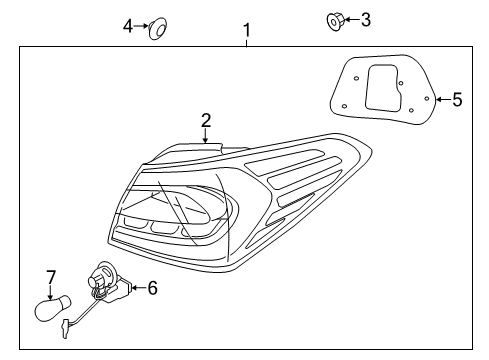 2014 Kia Forte Combination Lamps Rear Combination Holder & Wiring Diagram for 92470A7330