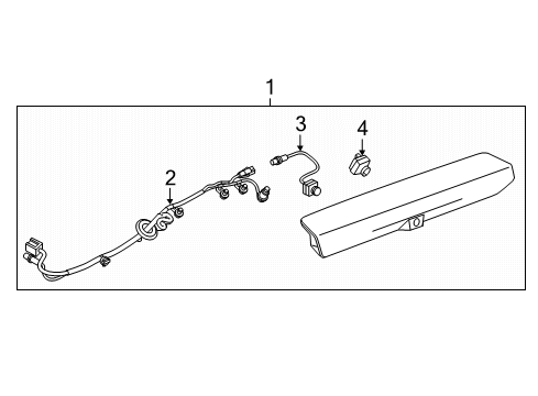 2020 GMC Sierra 1500 Parking Aid High Mount Lamp Diagram for 84419006