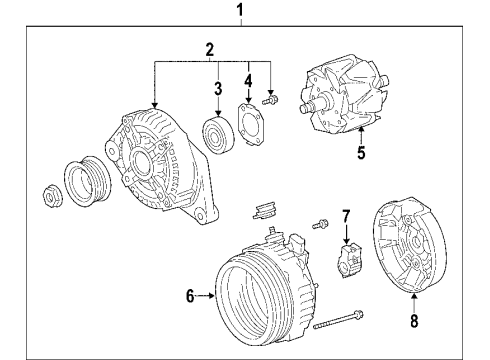 2008 Toyota RAV4 Alternator Stator Diagram for 27360-28170