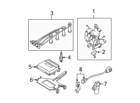2006 Hyundai Tucson Powertrain Control Engine Control Module Unit Diagram for 39181-23130