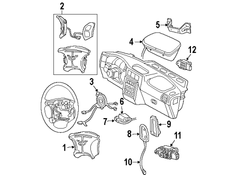 2001 Oldsmobile Silhouette Air Bag Components Inflator Module Diagram for 10442016
